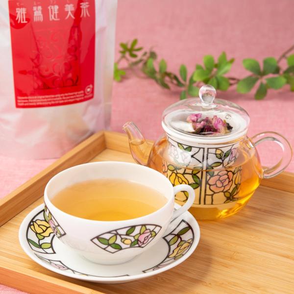 バラのお茶＆バラのティーポット有田焼 セット 雅鷺健美茶 有田焼 セランドグラス ティーフォーワン ...
