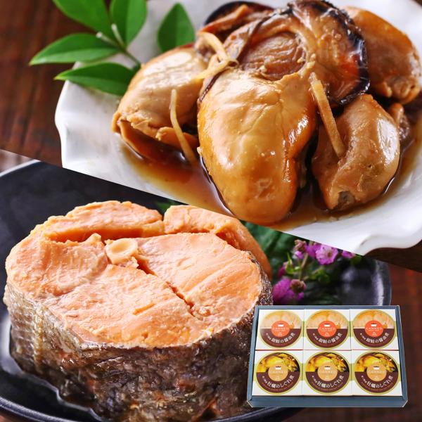 東北の缶詰 2種6缶 詰め合わせ 缶詰 惣菜 銀鮭のしょうゆ煮 牡蠣のしぐれ煮 国産 宮城 マルヤ水...