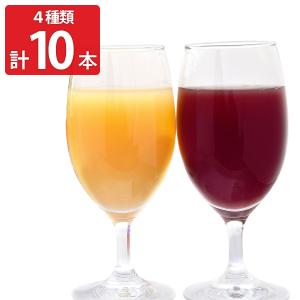 岡山 丸絞り果汁フルーツドリンク 4種計10本 ジュース 白桃 ぶどう