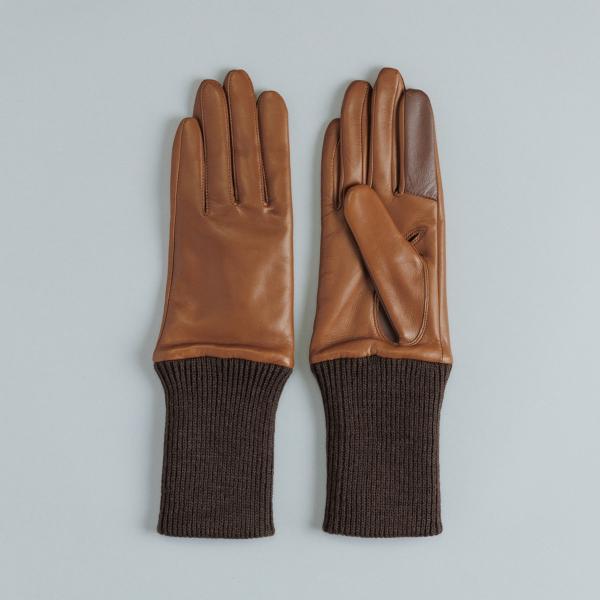 KURODA クロダ 女性用 カフス付き レザーグローブ スマホ対応