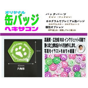 オーダー 缶 バッジ 六角形  １０個｜nipuri