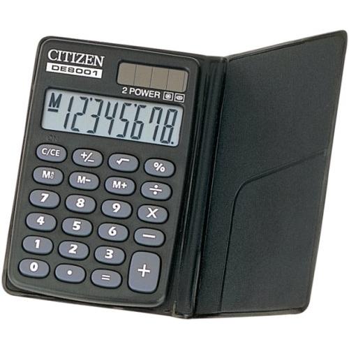 シチズン 手帳サイズ電卓(8桁表示) DE8001Q