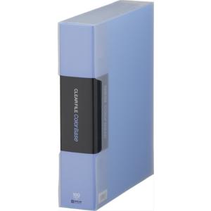 キングジム クリアファイル カラーベース クイント 100ポケット A4タテ 青 132-5C-B