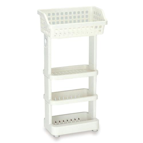 伊勢藤(ISETO) 浴室用ラック 湯楽(4段) ホワイト 幅36.0×奥行21.5×高さ71.5c...