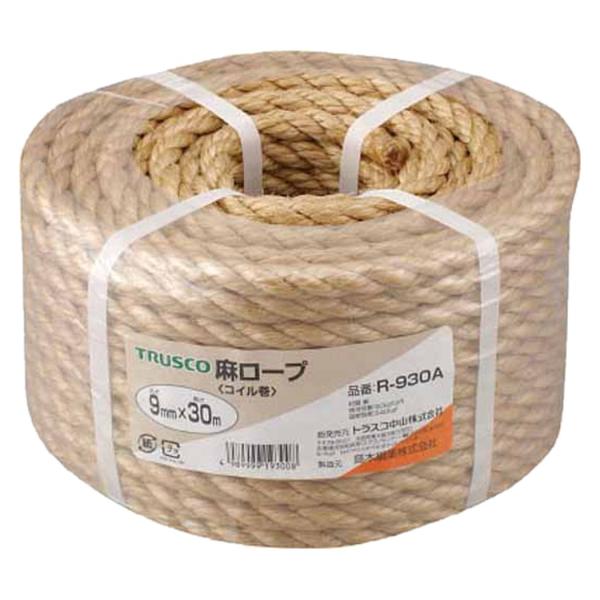 ＴＲＵＳＣＯ 麻ロープコイル巻きφ９×３０ｍコイル巻