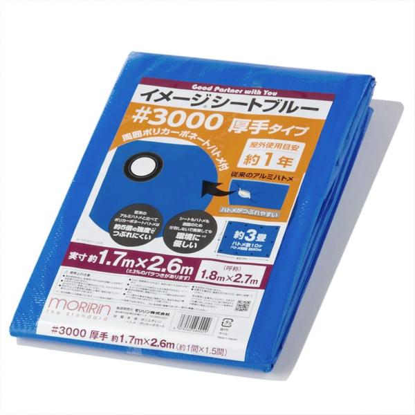 モリリン ブルーシート レジャーシート イメージシートブルー #3000 厚手 1.7×2.6m ポ...