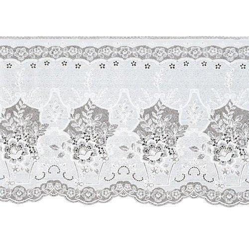 ガラスフィルム ウインドーレース エレガントフラワー柄 幅90×丈50cm ホワイト ML-5002