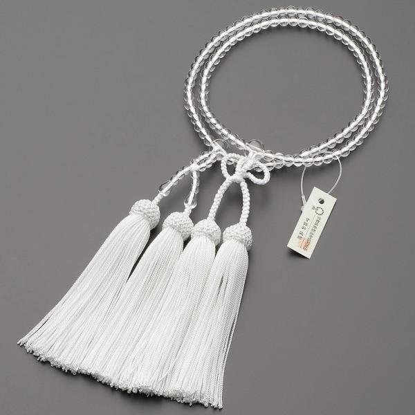 仏壇屋 滝田商店 数珠 浄土真宗 本式数珠 【女性用】本水晶 8寸 正絹頭付房◆京念珠・本連数珠・二...