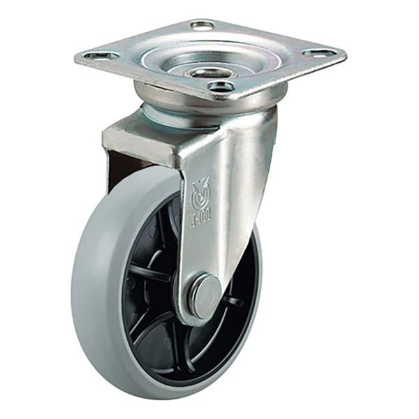 ユーエイキャスター：Jシリーズ J型 自在キャスター ウレタン(ナイロンホイル,B入)車 車輪径φ1...