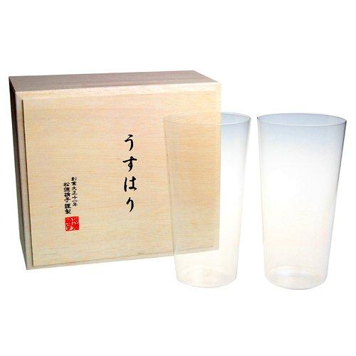 ギフトオンリーワン 【松徳硝子】うすはり タンブラー（L）ペア・木箱入り