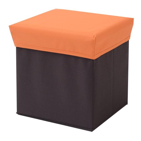 山善(YAMAZEN) 収納ボックススツール (幅29 奥行29) オレンジ MSS-C29P(OR...