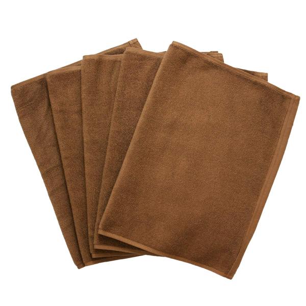 バスマット 業務用 5枚セット 40x60cm (ダークブラウン)