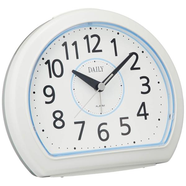 リズム(RHYTHM) クォーツ 目覚まし時計 アナログ 電子音 見やすい クッキリ文字 白 DAI...
