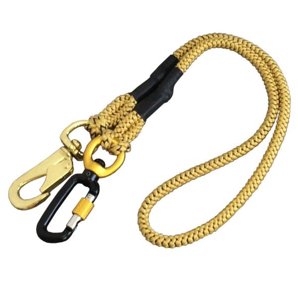 [フジ矢] Fujiya ロック付き布製セーフティコード (ロック付カラビナ型) 5kgタイプ 金 ...