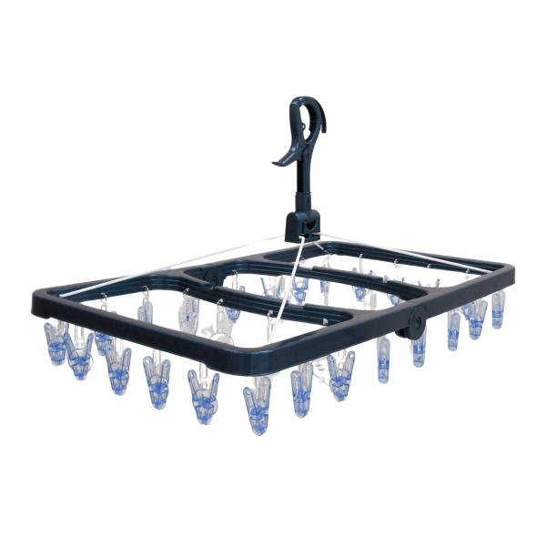 東和産業 洗濯ハンガー CLR 折りたたみ 角ハンガー ポリカーボネート ピンチ32個付き