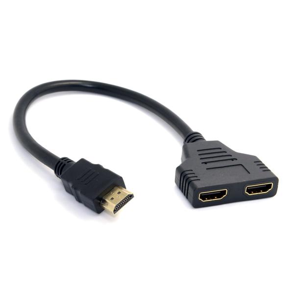 cablecc HDMIオス-2 HDMIメス 1イン2出力スプリッターケーブルアダプターコンバータ...