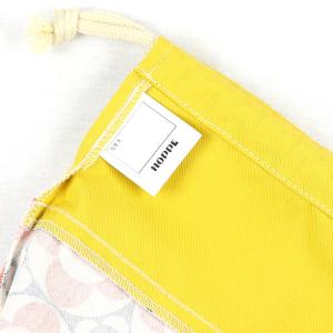 巾着M くるくるフラワーネイビー 巾着袋 中 ...の詳細画像3