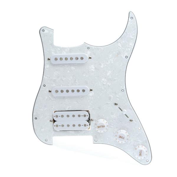 Yibuy ホワイトパール 3プライ Prewired ピックガードSSH 楽器用