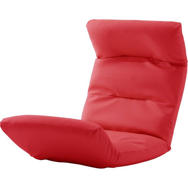 セルタン 座椅子 高反発 和楽の雲 上タイプ 合成皮革 レッド 頭部脚部リクライニング 日本製 A1...