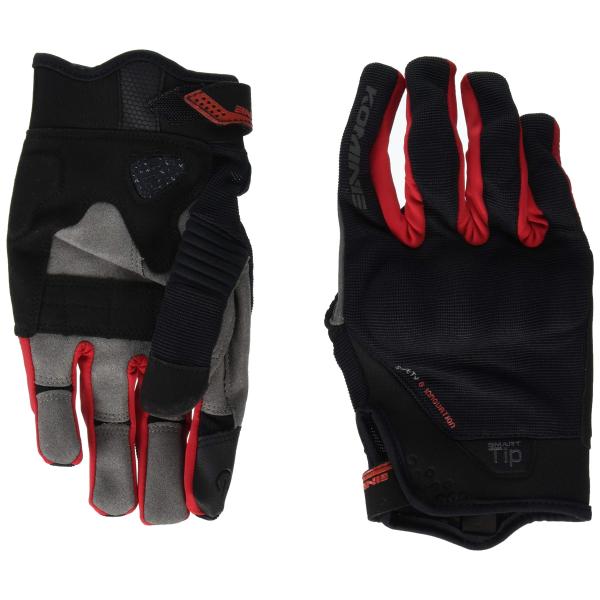 コミネ(KOMINE) バイク用 グローブ プロテクトメッシュグローブ-ブレイブ ブラック/レッド ...