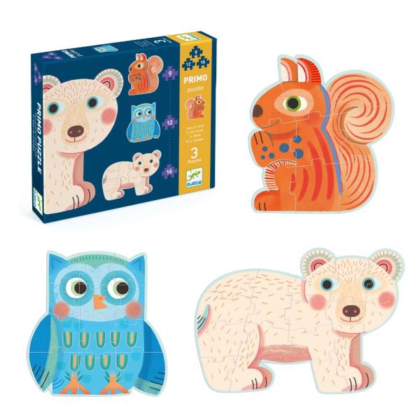 DJECO ジェコ プリモパズル イン ザ フォレスト ジグソーパズル知育玩具 幼児向け 動物 9ピ...