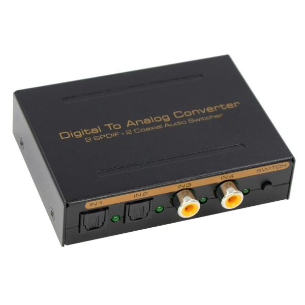 BLUPOW 多機能音声変換器【同軸・光デジタル各２系統 to アナログ音声変換（DAC）＆ 同軸デ...