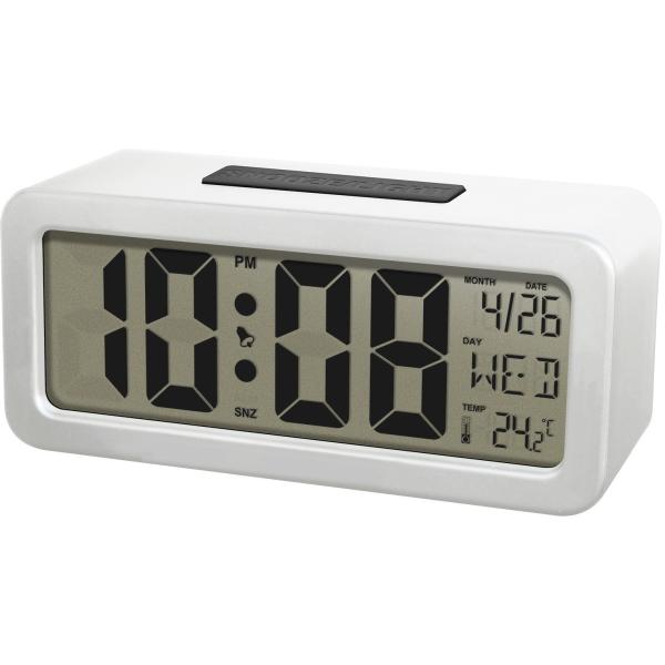 誠時(セイジ) スヌーズ間隔調整可能目覚まし クロル ホワイト LCD-007WH