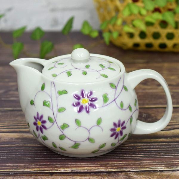 急須 おしゃれ 食器 九谷焼 ポット 花唐草文 陶器 ブランド 和食器 日本製 茶こし網付