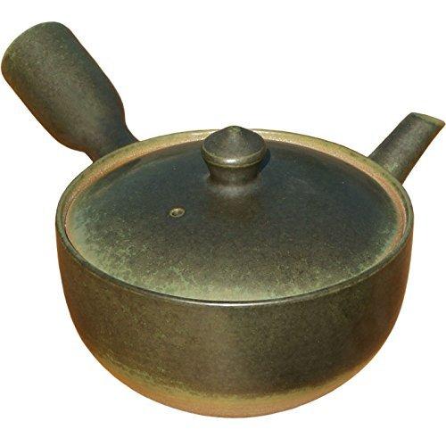 萬古焼き 南景製陶園 ベンリー急須 平碗 苔みどり 【研磨仕上げ】