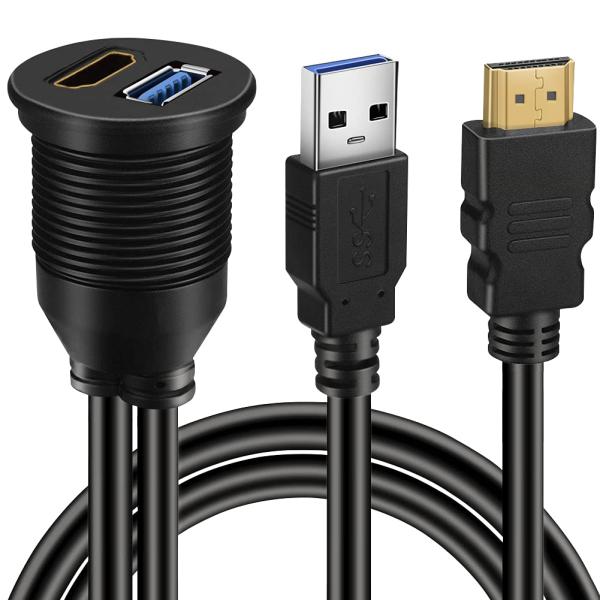 BATIGE USB 3.0 &amp; HDMI → HDMI + USB3.0 AUX拡張ダッシュパネル...