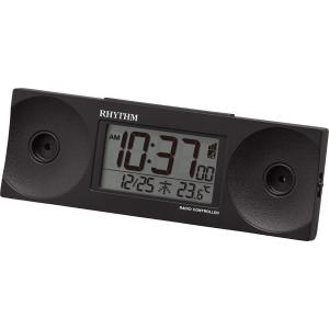 リズム(RHYTHM) 目覚まし時計 大音量 電波 デジタル フィットウェーブバトル100 温度 曜...