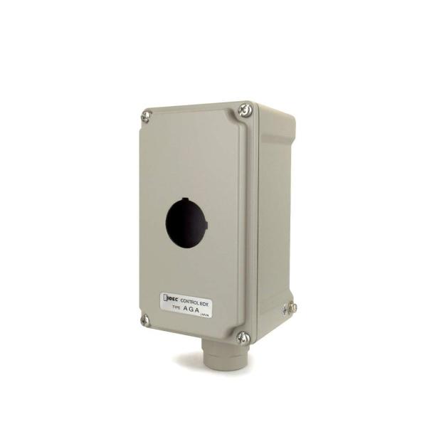 IDEC(アイデック) 1点用 IP65 φ30 AGA形 コントロールボックス 穴あり 標準タイプ...