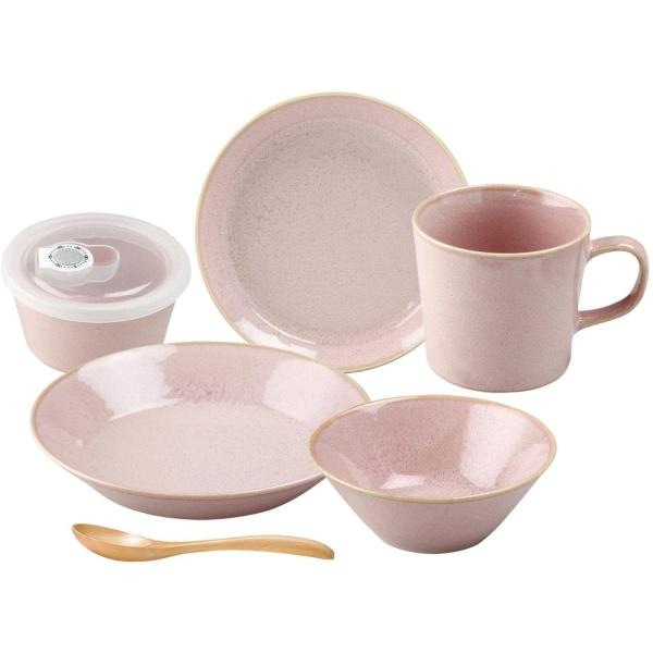aito製作所 美濃焼 「 ナチュラルカラー 」 食器セット 一人暮らし 6点セット ピンク 食洗機...