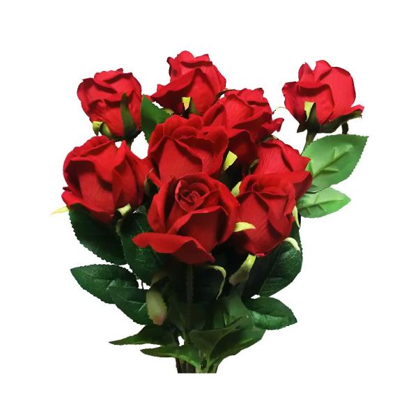 GuCra バラ 薔薇 造花 10本セット 花束 ギフト・プレゼント FLC-1 (レッド)
