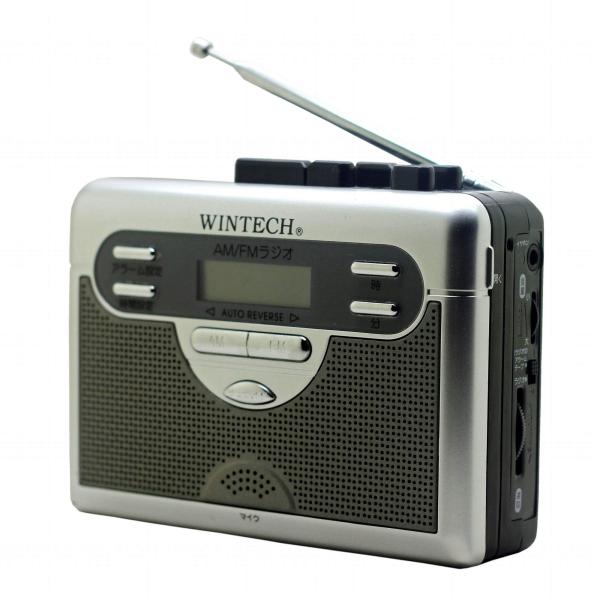 WINTECH AM/FMラジオ付きテープレコーダー PCT-11R2 オートリバース再生 デジタル...