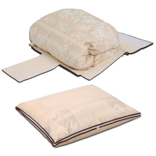 アストロ 羽毛布団収納袋 ベージュ シングルサイズ用 2枚組 【通気性の良い不織布製 薄型 収納ケー...