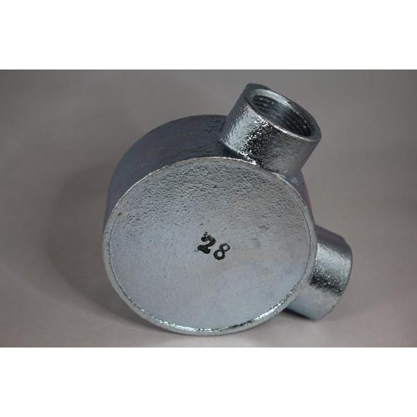 外山電気 丸形露出ボックス 厚鋼用 HDZ 溶融亜鉛めっき 直角2方出 サイズ28 O9Z28