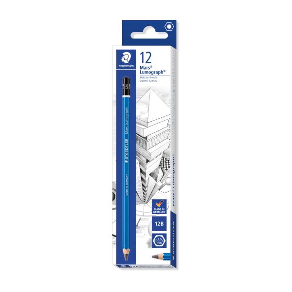ステッドラー(STAEDTLER) 鉛筆 12B マルス ルモグラフ 筆記 デッサン 12本 100...