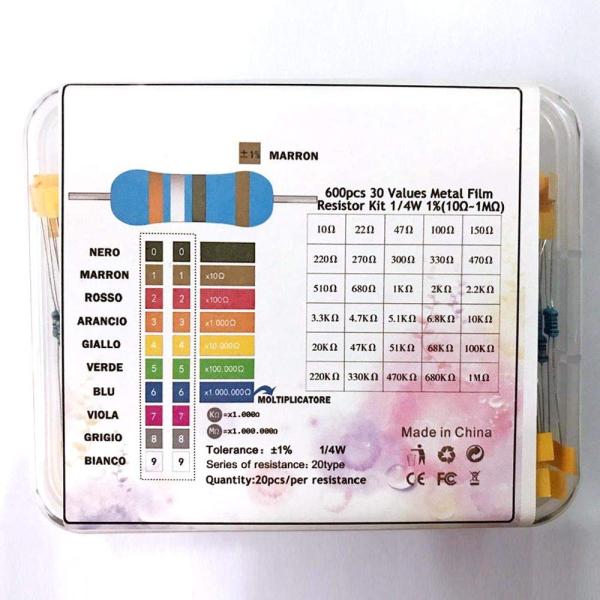 zmart 600個 30値 * 20個 1％1/4 W 抵抗 セット diy 金属皮膜 固定 抵抗...