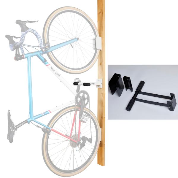 サイクルロッカー 壁固定式 縦置き自転車スタンド 木柱・2×4下地対応 クランク固定 直接ネジ止め ...