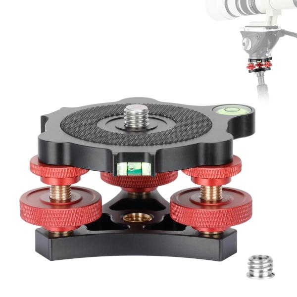 koolehaoda 三脚ヘッド レベリングベースカメラレベラー 3軸トライホイールヘッド 3/8"...