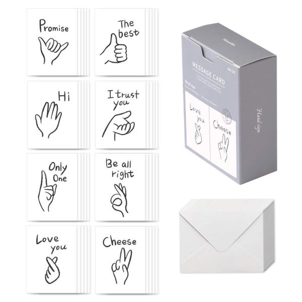 モノライク メッセージカード ミニカード ハンドサイン Message card Hand sign...
