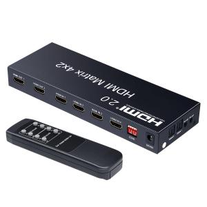 ELEVIEW HDMI マトリックス セレクター 4入力2出力 音声分離 (光デジタル/3.5mm) 4K60Hz 1080p120Hz ダウンスケ