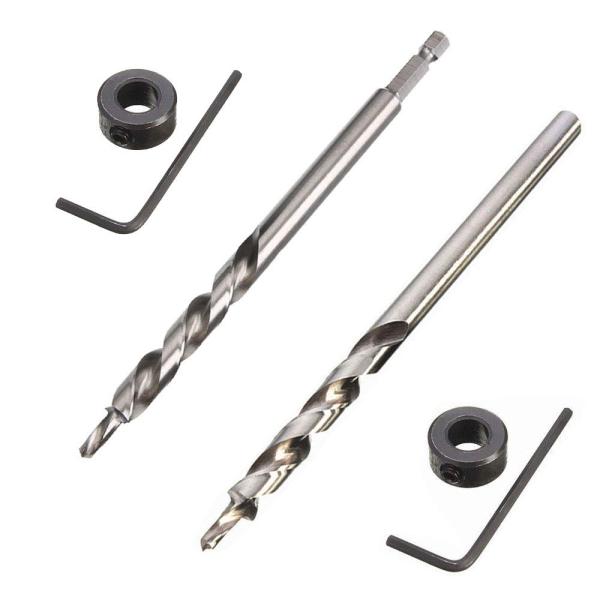 Saipor 2個 9.5mm ポケット ホール ドリル ビット 6mm シャンク と ラウンド シ...