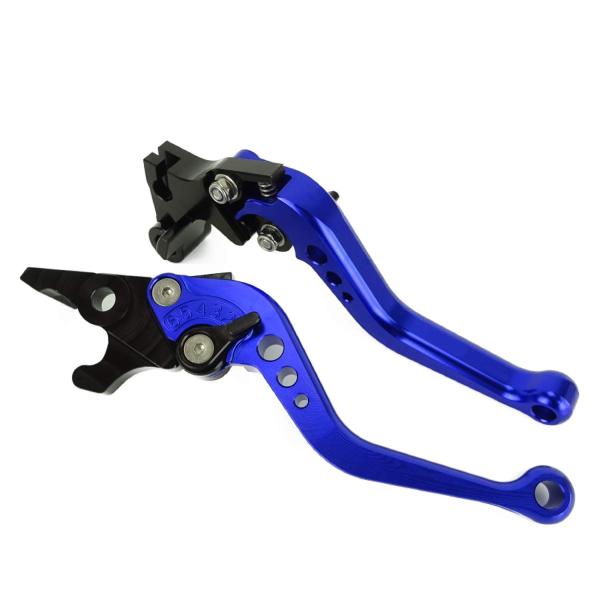 Y114青 ヤマハ ブレーキ クラッチレバー 6段階調整 ショート YZF-R25 YZF-R3 M...