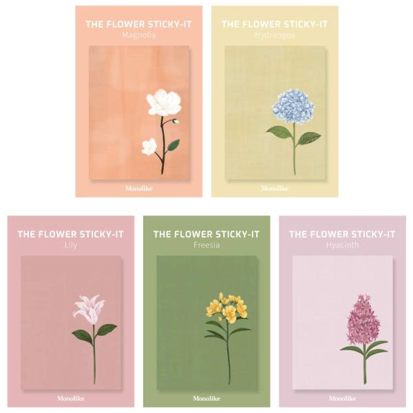 モノライクザフラワー5セットThe flower Sticky-it - 5セット粘着メモ用紙 50...