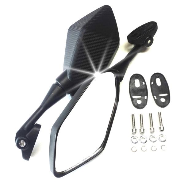 Piece of peace product バイク カウル ミラー 左右 セット (カーボン ブラ...