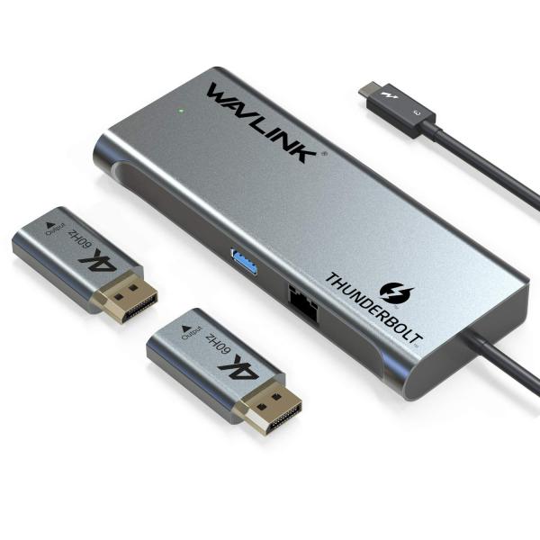 WAVLINK thunderbolt 3 ドッキングステーション/ デュアルディスプレイ4K@60...