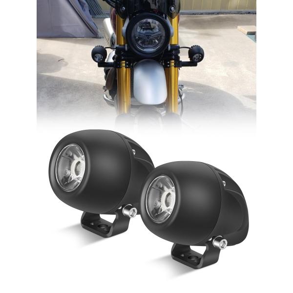 Largoods バイク LEDフォグランプ 20W 丸型 補助灯 白光 12v/24v兼用 PCレ...