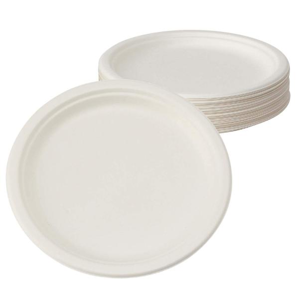 サンナップ さとうきびパルプモールド 26cm 50枚入り 【 紙皿 防災グッズ 使い捨て 取り皿 ...